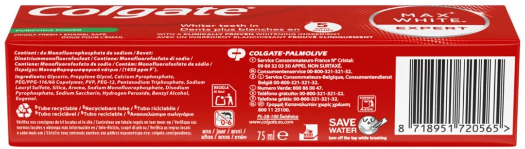 Colgate Max White Expert Purifying Power Tandpasta 75ml - 20 Stuks