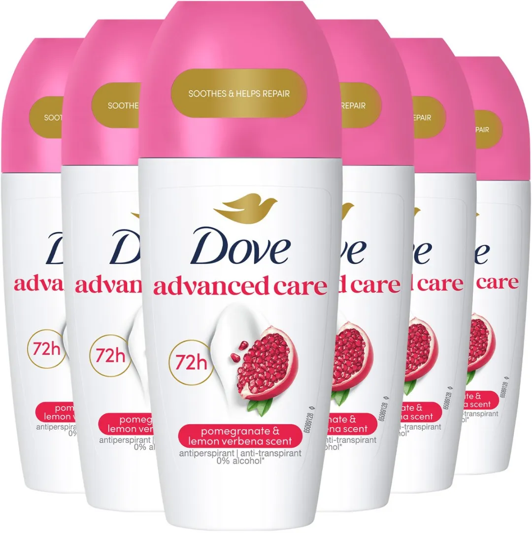 Dove Anti-Transpirant Deodorant Roller Pomegranate & Lemon Verbena - 6x50ml
