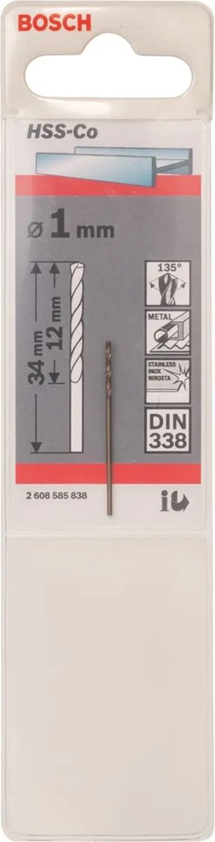 Bosch Metaalboren HSS-Co 1mm - 12 Stuks - afbeelding 6 van 6