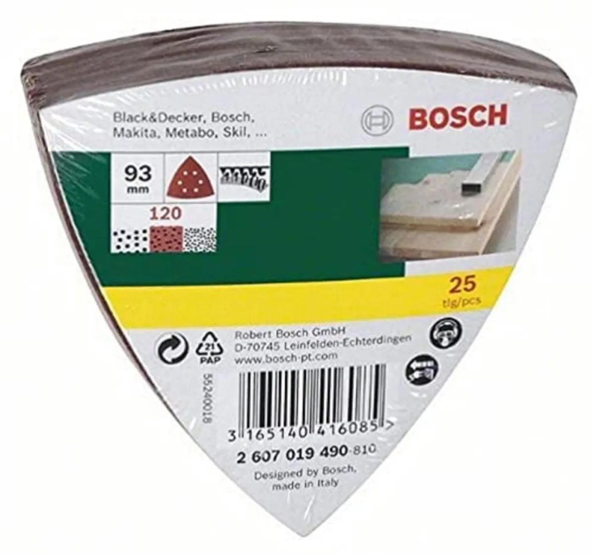 Bosch 25-delige Schuurbladenset - Deltaschuurmachine - Korrel 240