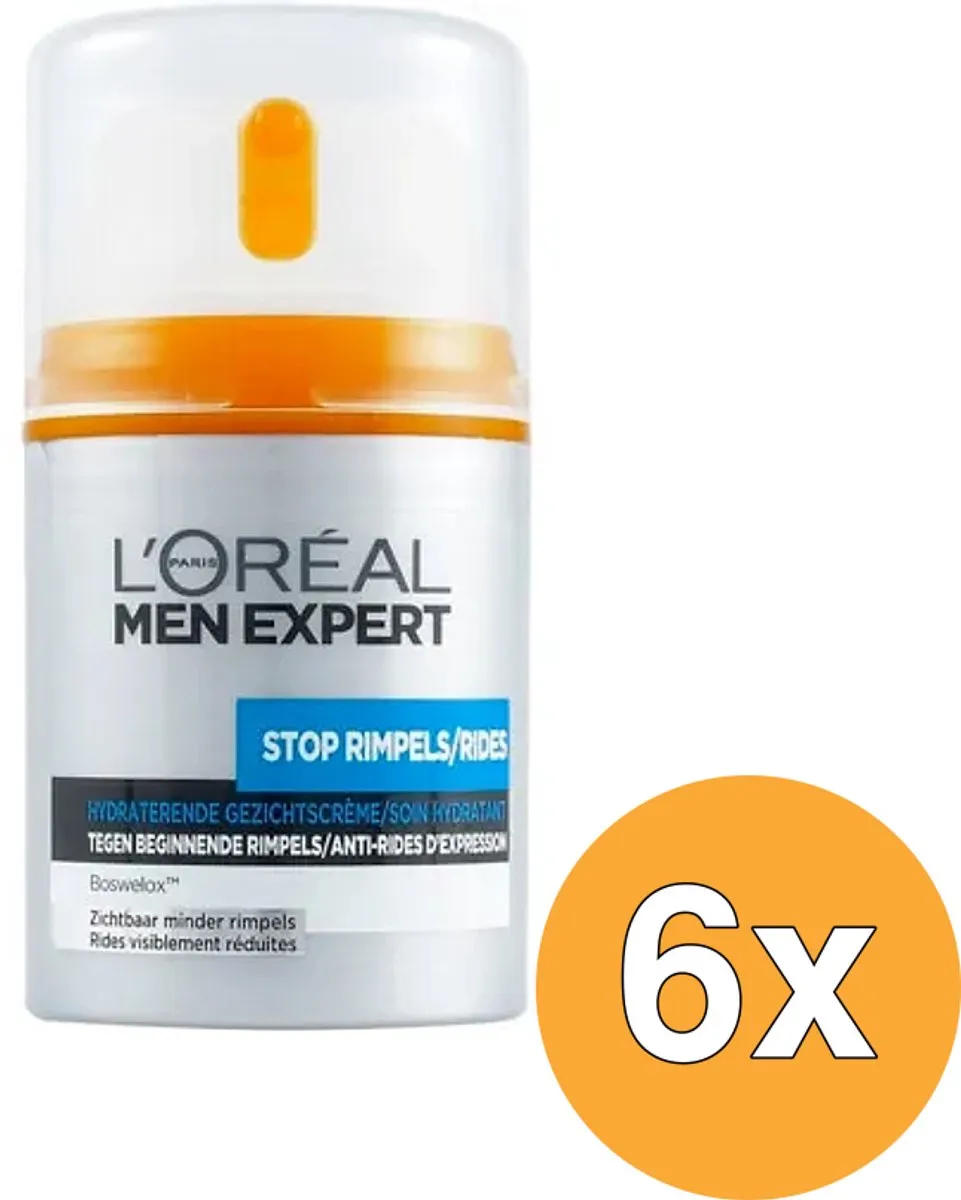 L'Oréal Men Expert Stop Rimpels Dagcrème 50ml - 6 Stuks