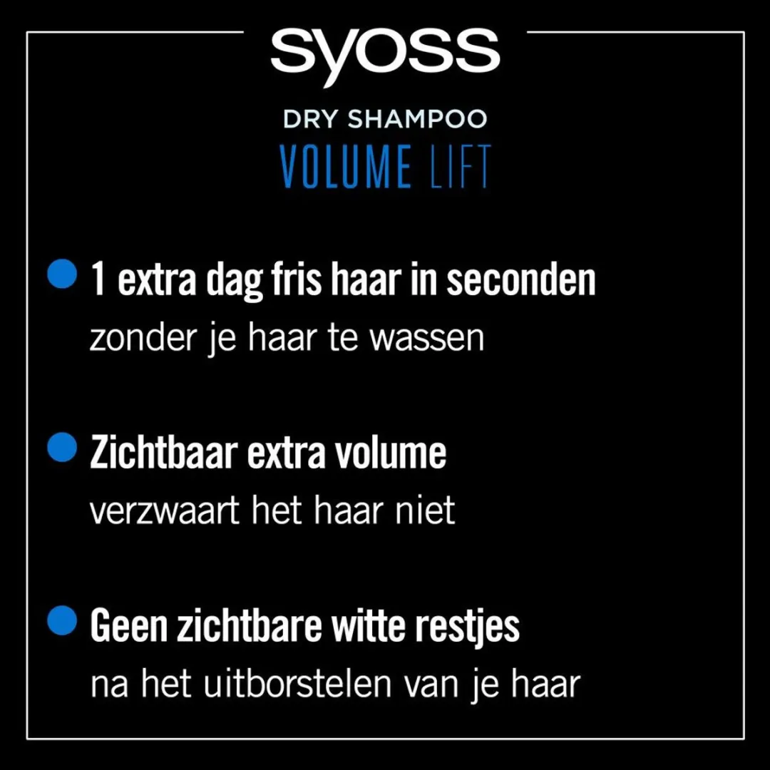 SYOSS Droogshampoo Volume Lift 600ml - 3 Stuks