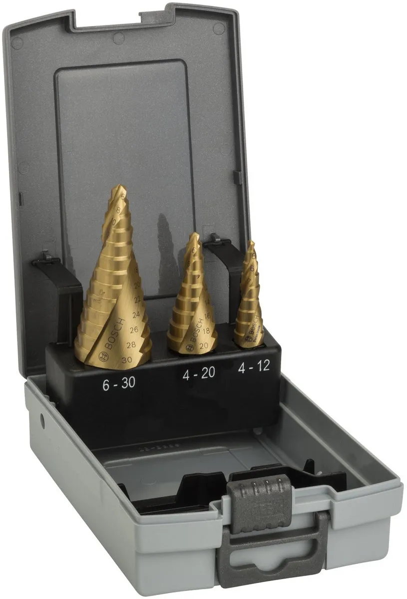 Bosch HSS-TiN Stappenboor Set 3-delig