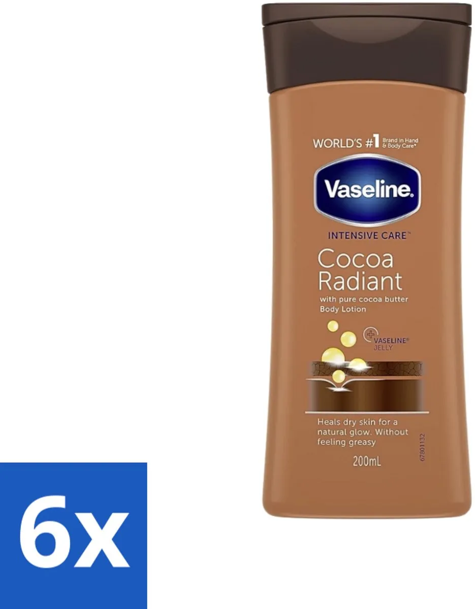 Vaseline Bodylotion Cocoa 200ml - 6 Stuks