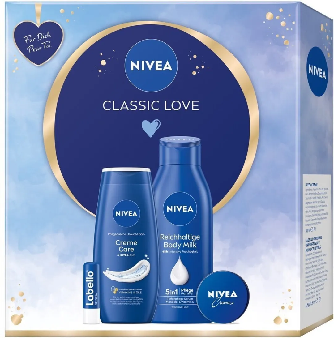NIVEA Classic Love Gift Set Verzorgingsset - 4 Stuks