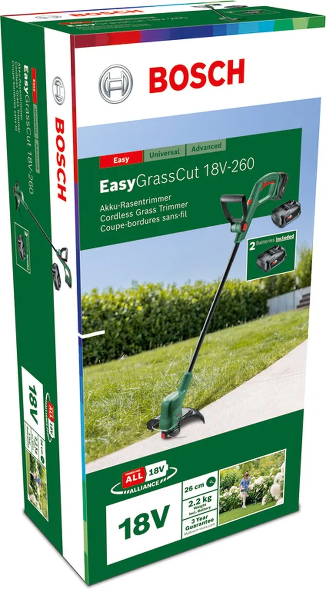 Bosch EasyGrassCut 18V-260 Accu Grastrimmer - 2x 2.0Ah - afbeelding 6 van 6
