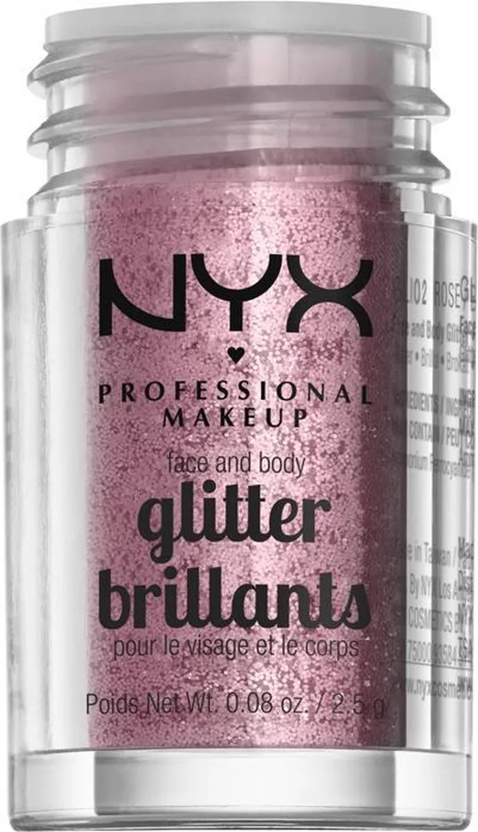 NYX Professional Makeup Face & Body Glitter Roze 2,5g