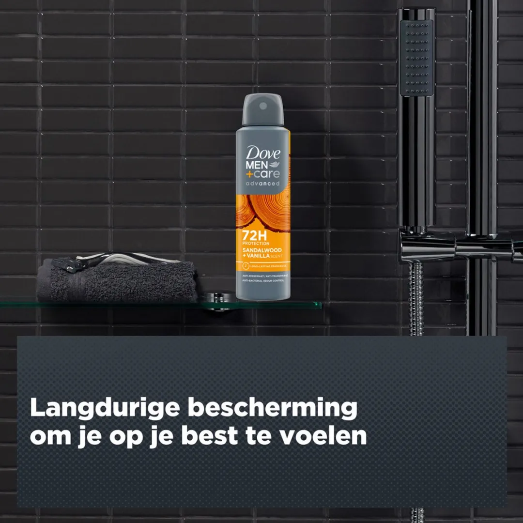 Dove Deodorant Men+ Care Sandalwood & Vanilla - 3 x 150 ml - Voordeelverpakking