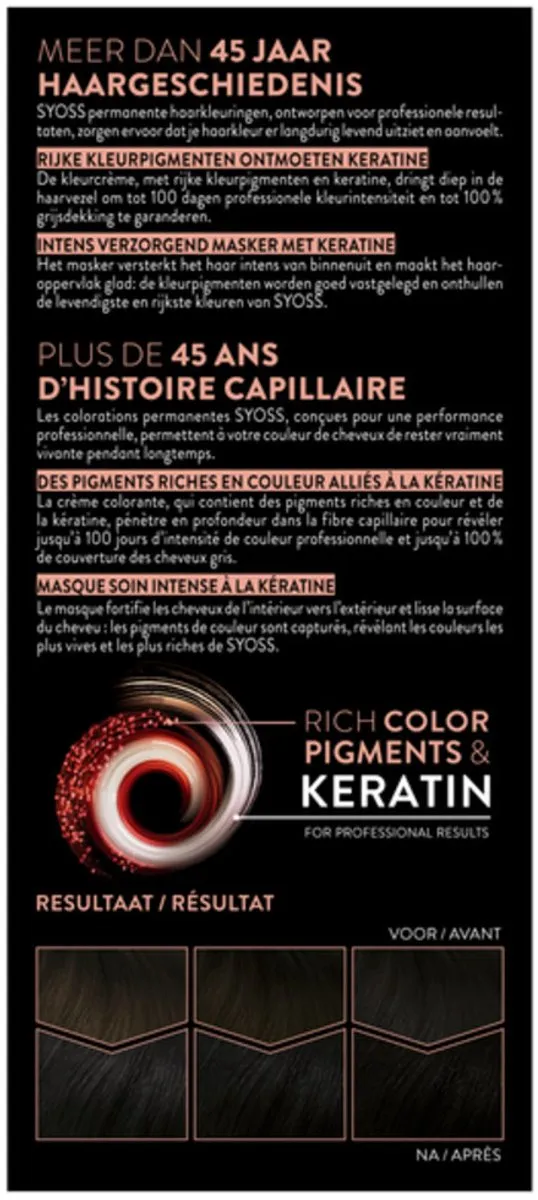 SYOSS Coloration 1-1 Zwart Haarverf 805ml - 7 Stuks