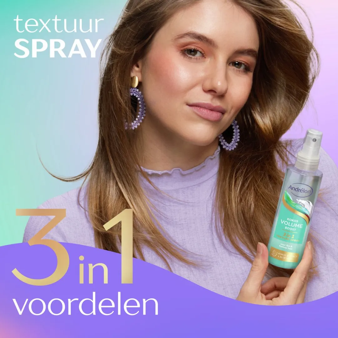 Andrélon 3-in-1 Textuur Spray Kokos Volume Boost - 6x150ml