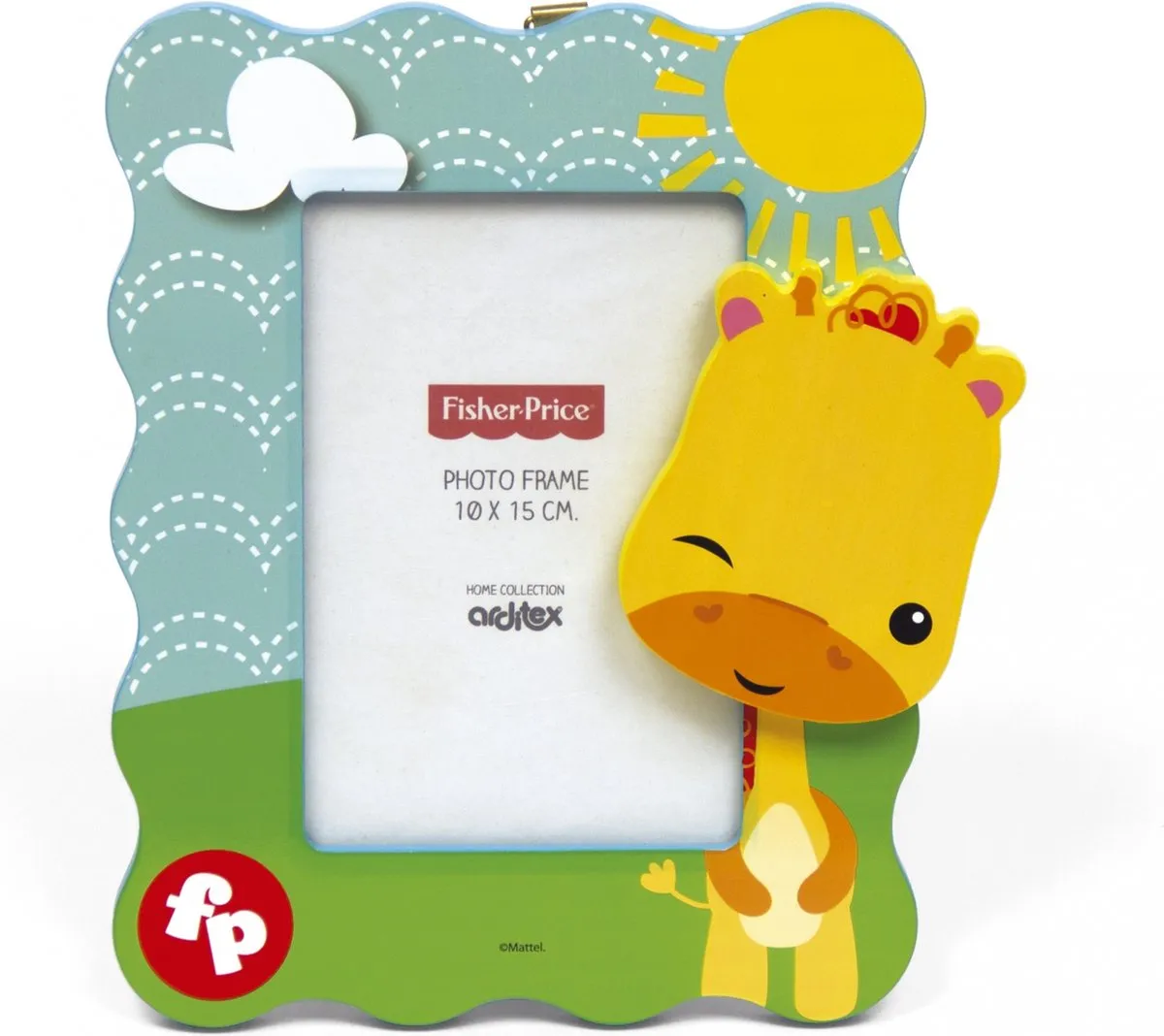 Fisher Price Houten Fotolijst Giraffe 10x15cm - 3 Foto's - Blauw Groen