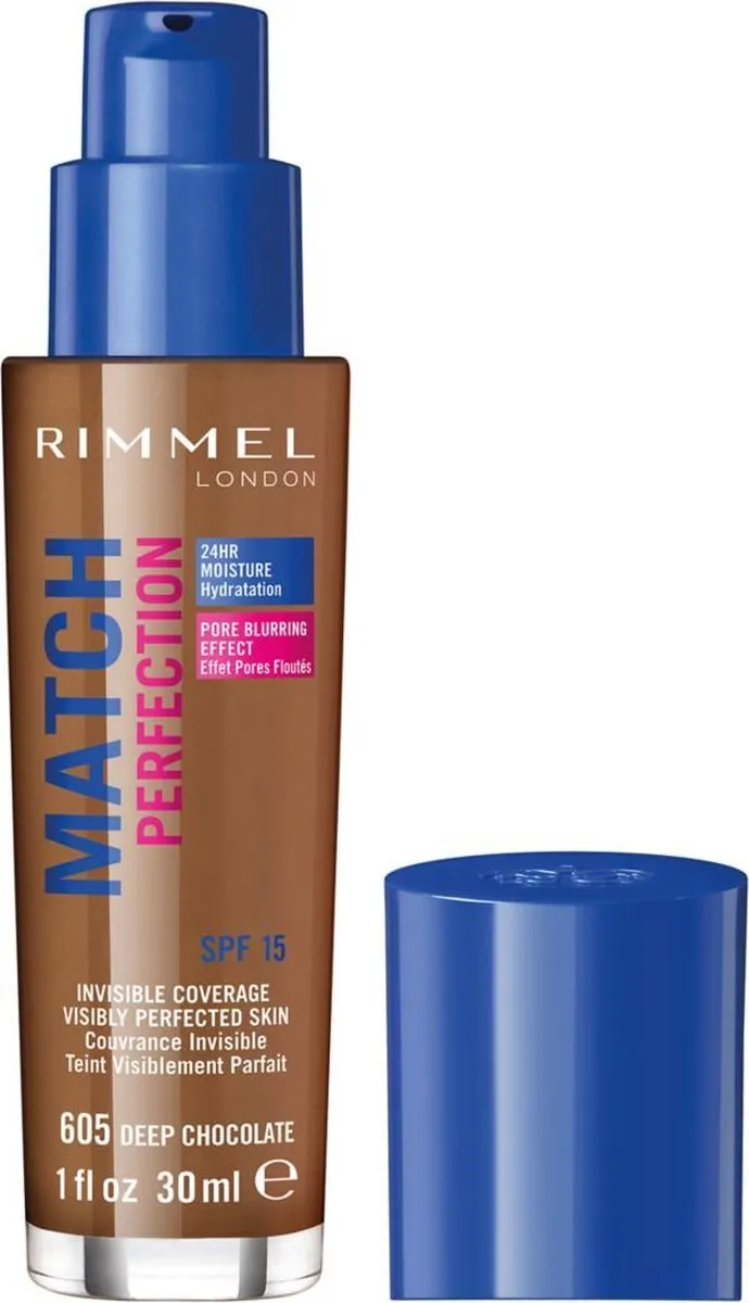 Rimmel London Match Perfection Foundation - 605 Deep Chocolate