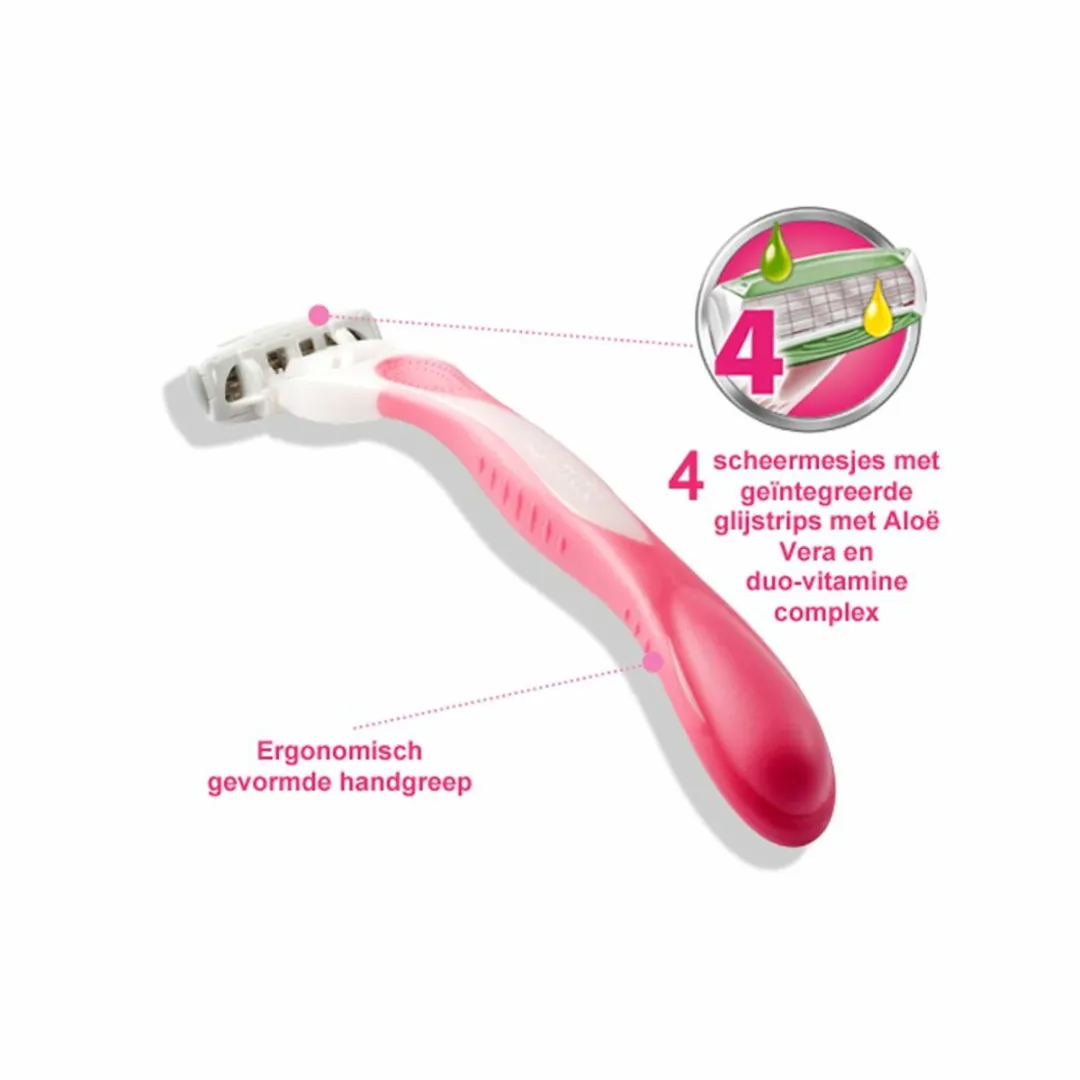 Wilkinson Quattro For Woman Wegwerpscheermesjes - 4 Stuks - Groen
