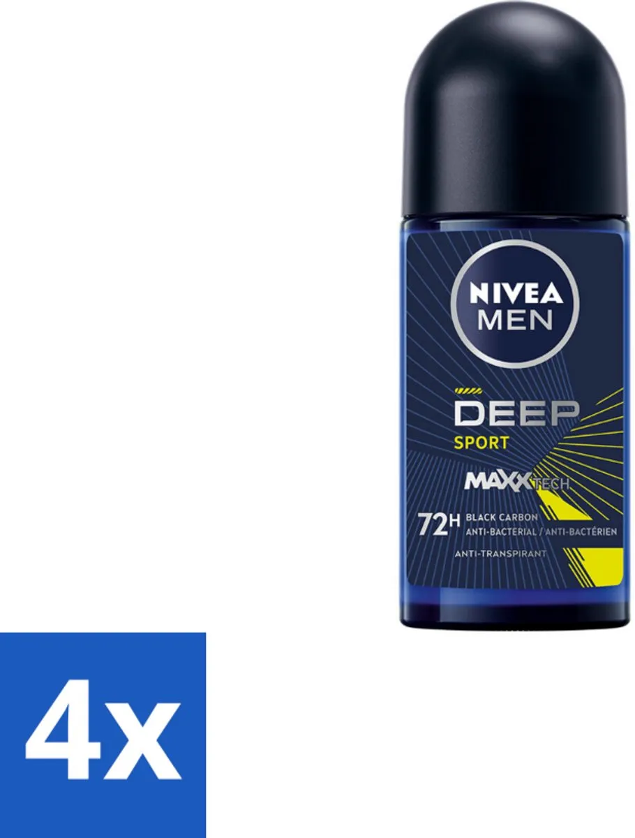 NIVEA MEN Deep Sport Deodorant Roller 200ml - 4 Stuks