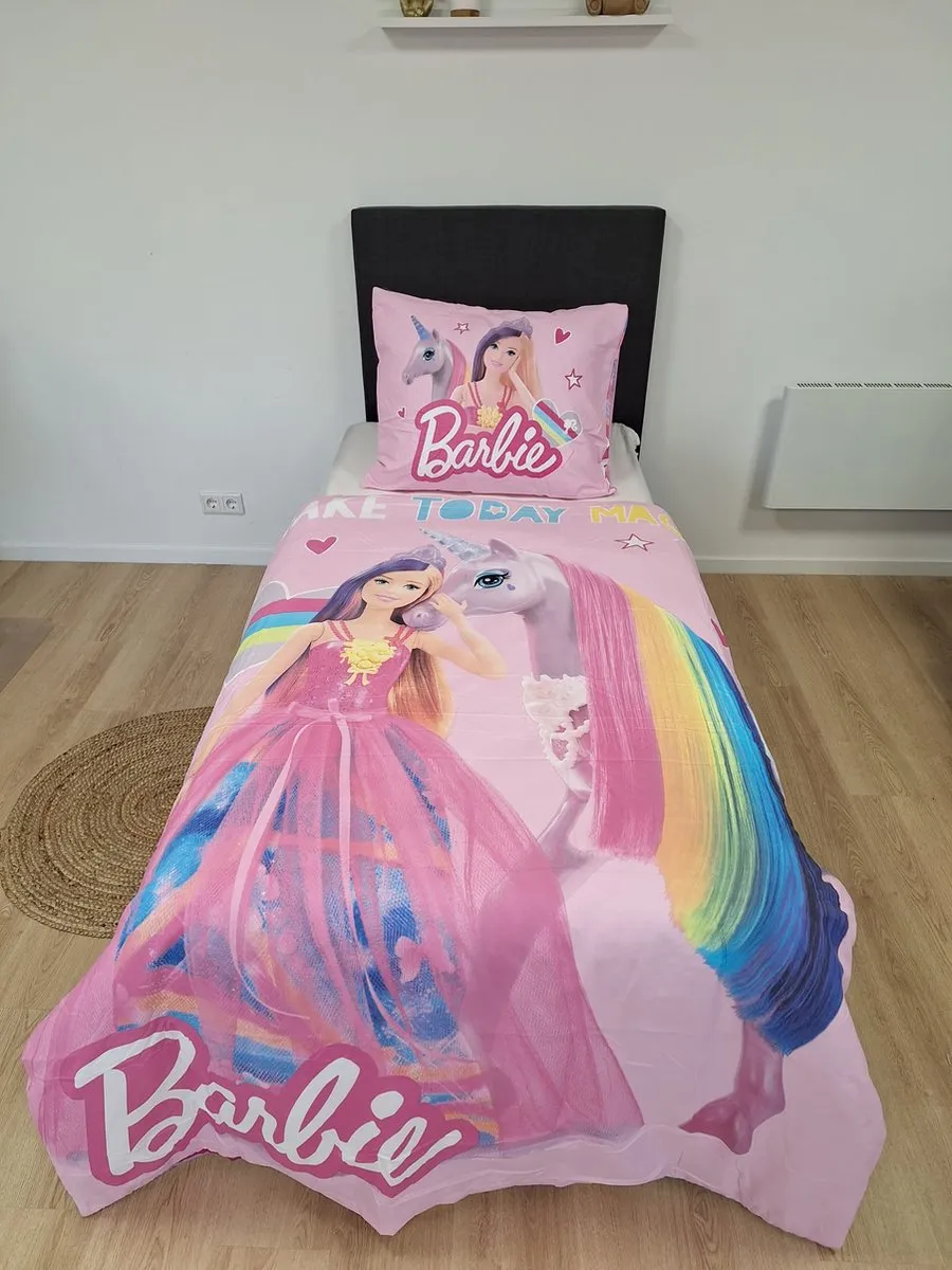 Barbie Eenhoorn Dekbedovertrek Eenpersoons 140x200cm