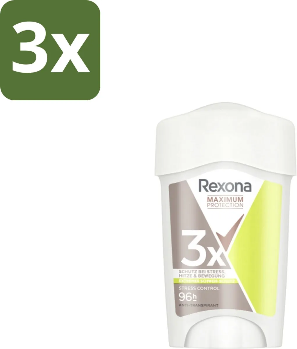 Rexona Deodorant Stick Maximum Protection Stress Control 45ml - 3 Stuks