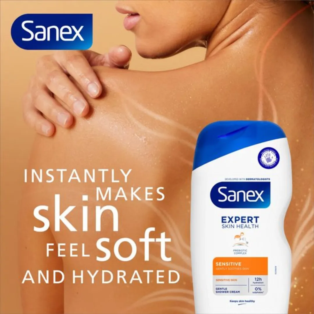 Sanex Dermo Sensitive Douchegel 600ml - 3 Stuks