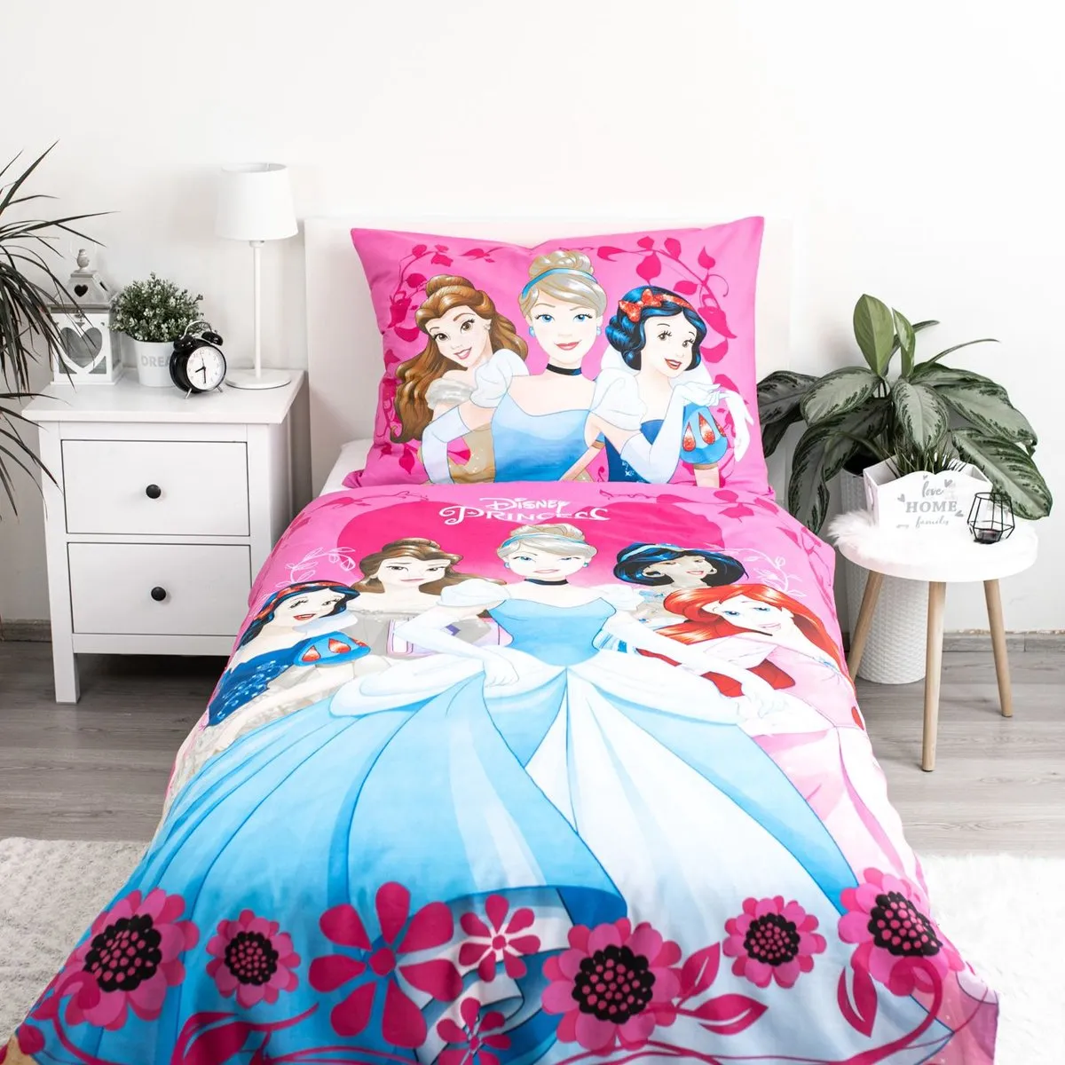 Disney Princess Dekbedovertrek roze - 140 x 200 cm