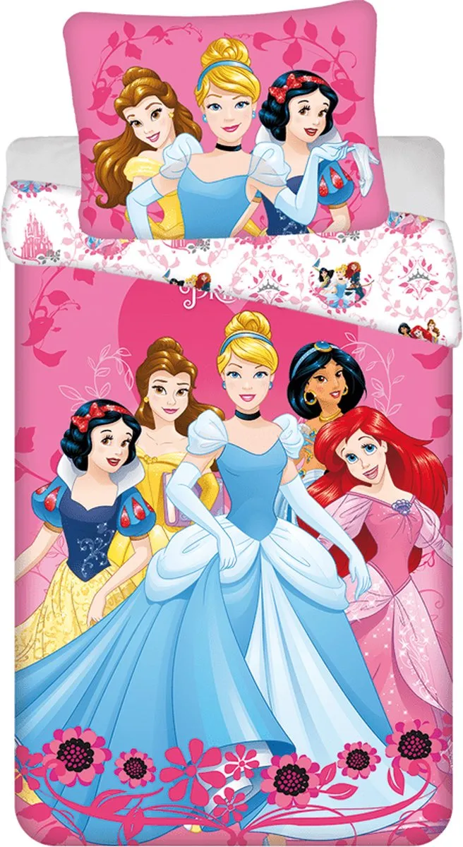 Disney Princess Dekbedovertrek roze - 140 x 200 cm