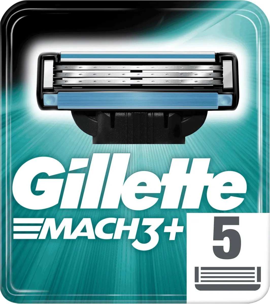 Gillette Mach3 Scheermesjes 5 Stuks - Cyaan