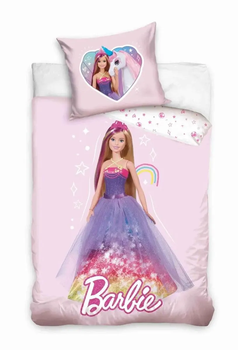 Barbie Dekbedovertrek Junior Roze 100x135cm