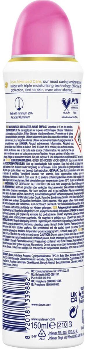 Dove Invisible Care Deodorant Spray 150ml