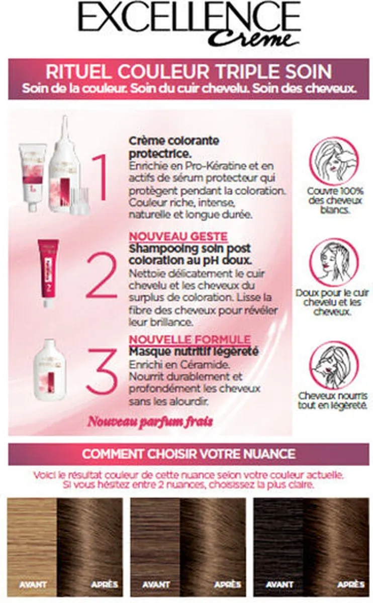 L'Oréal Paris Excellence Donkerblond Nº6 Permanente Kleur 192ml - afbeelding 6 van 6