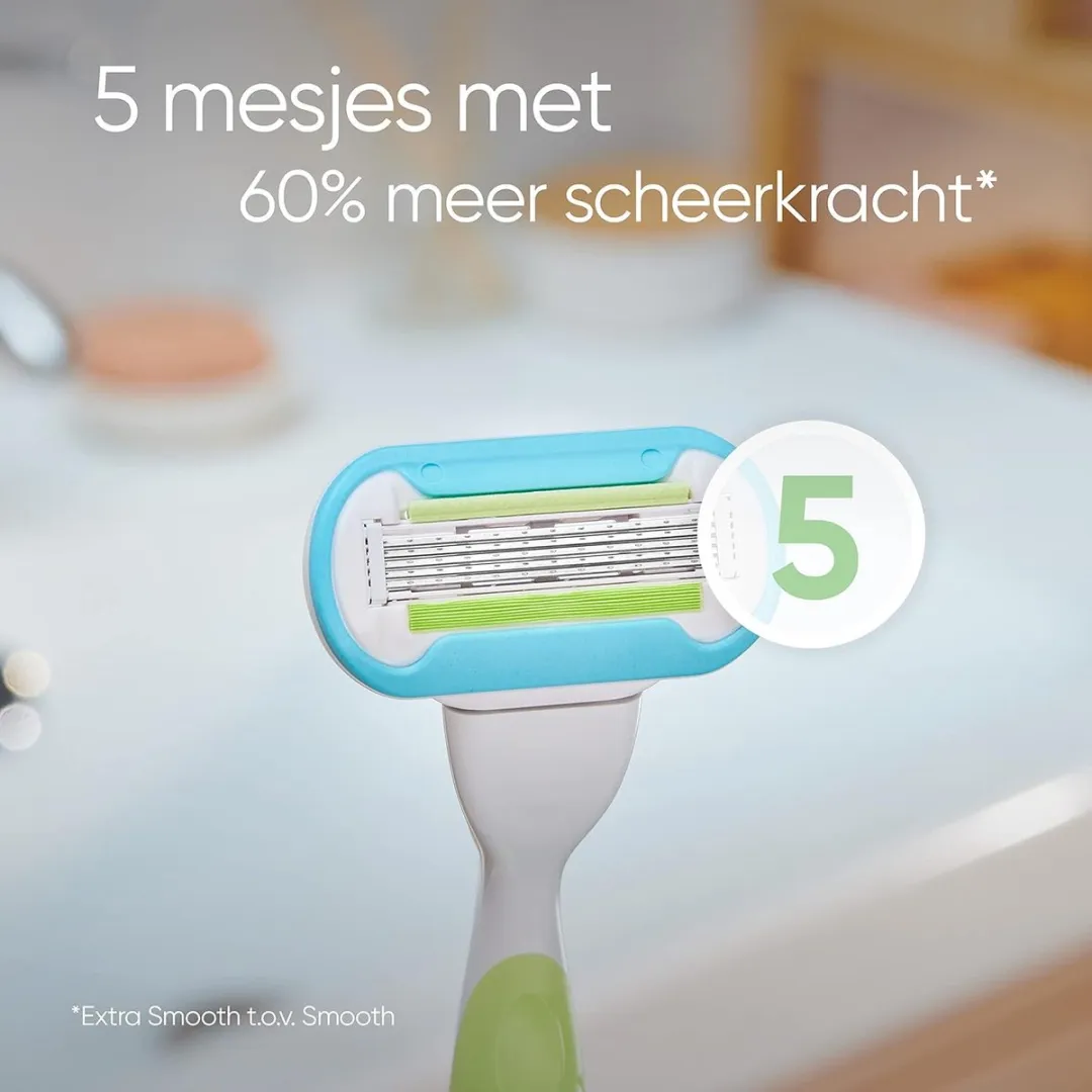 Gillette Venus Extra Smooth Scheermesjes 8 Stuks - 5 Bladen Groen/Wit