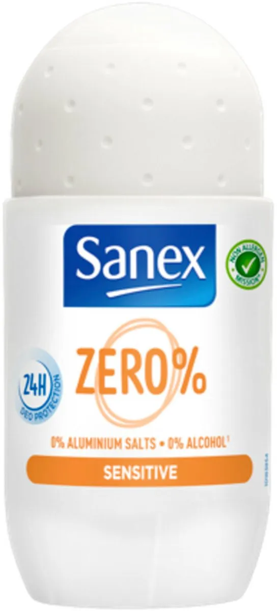 Sanex Deoroller Zero% Sensitive Skin 50ml - 6 Stuks