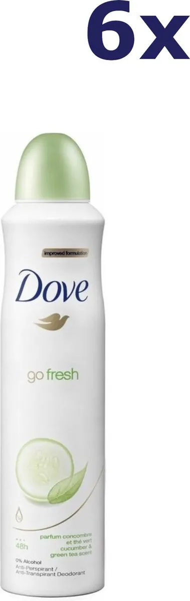 Dove Go Fresh Komkommer Deo Spray - 6x250ml