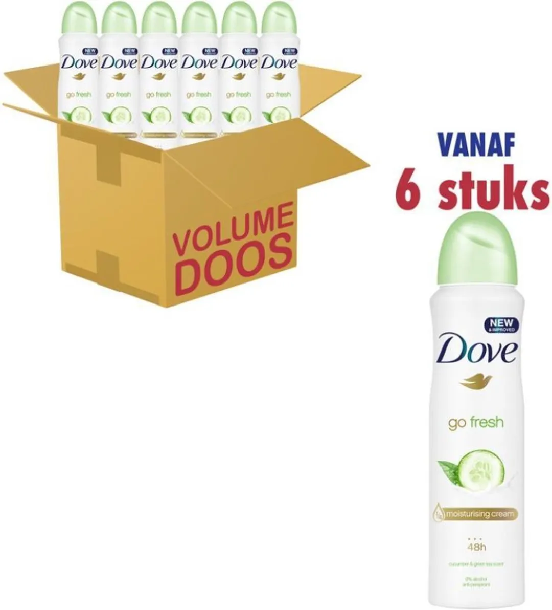 Dove Go Fresh Komkommer Deo Spray - 6x250ml