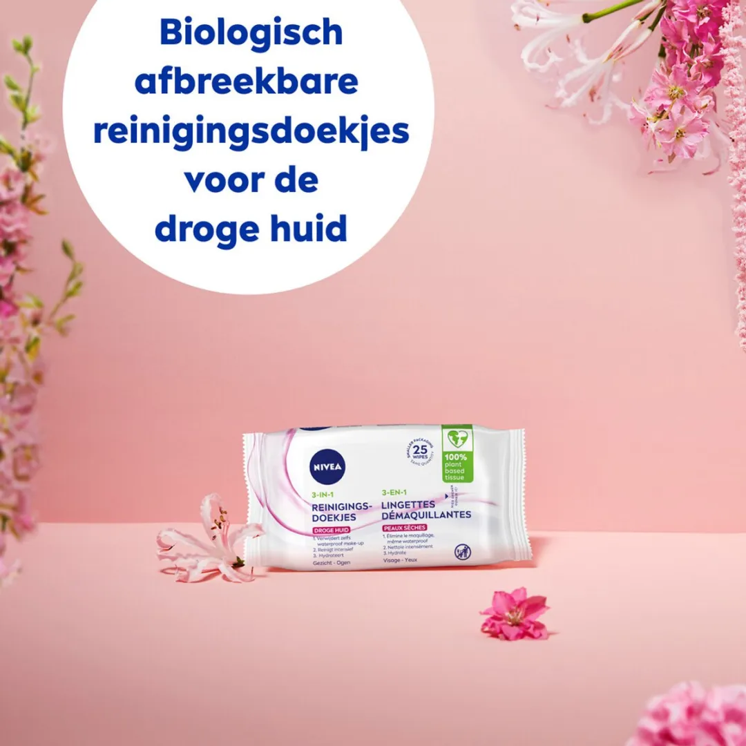 NIVEA Reinigingsdoekjes Verzachtend 25 Stuks - Droge Huid