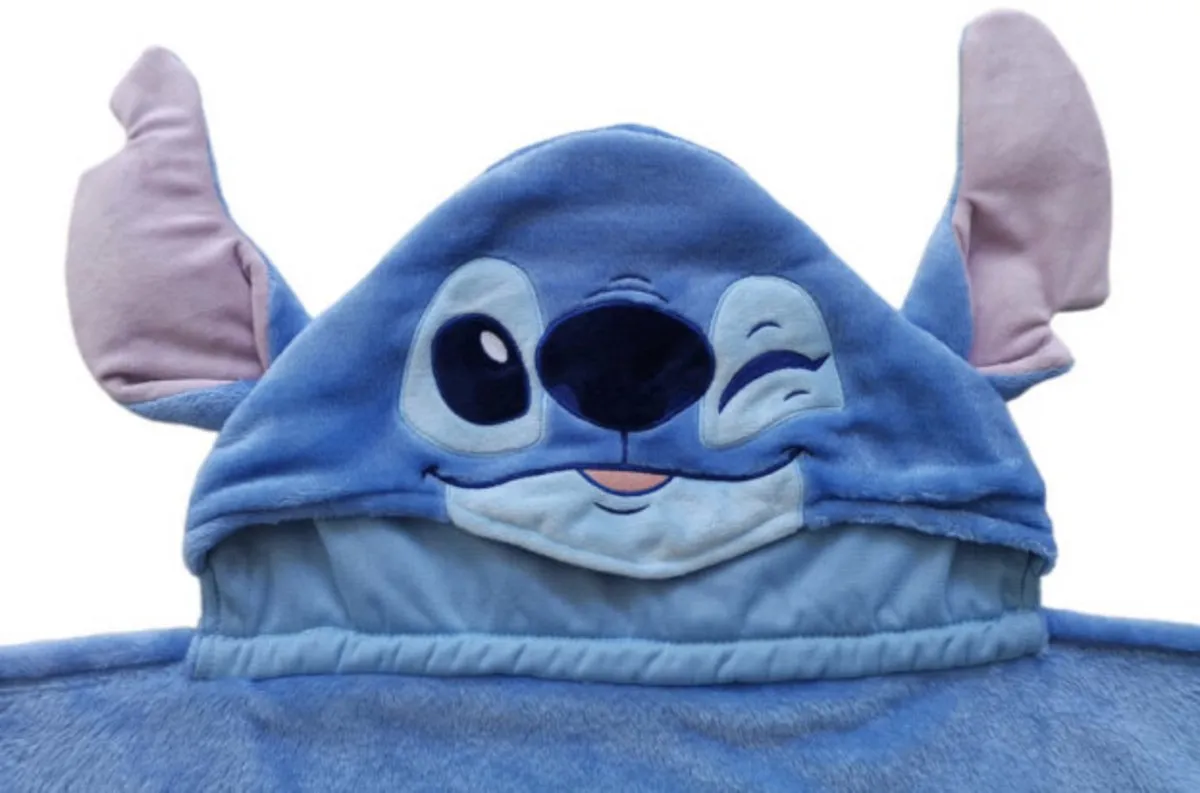 Disney Lilo & Stitch Fleece Deken met Kap 120x150cm - Blauw - afbeelding 2 van 3