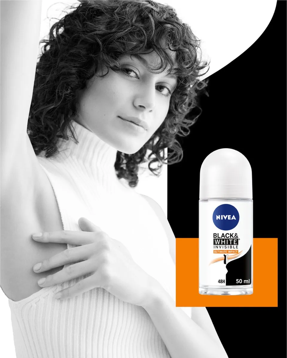 NIVEA Black & White Ultimate Impact Deo Roller - 300ml (6x50ml)