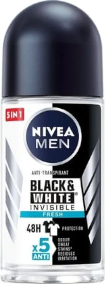 NIVEA Men Black & White Invisible Fresh Deo Roller 50ml