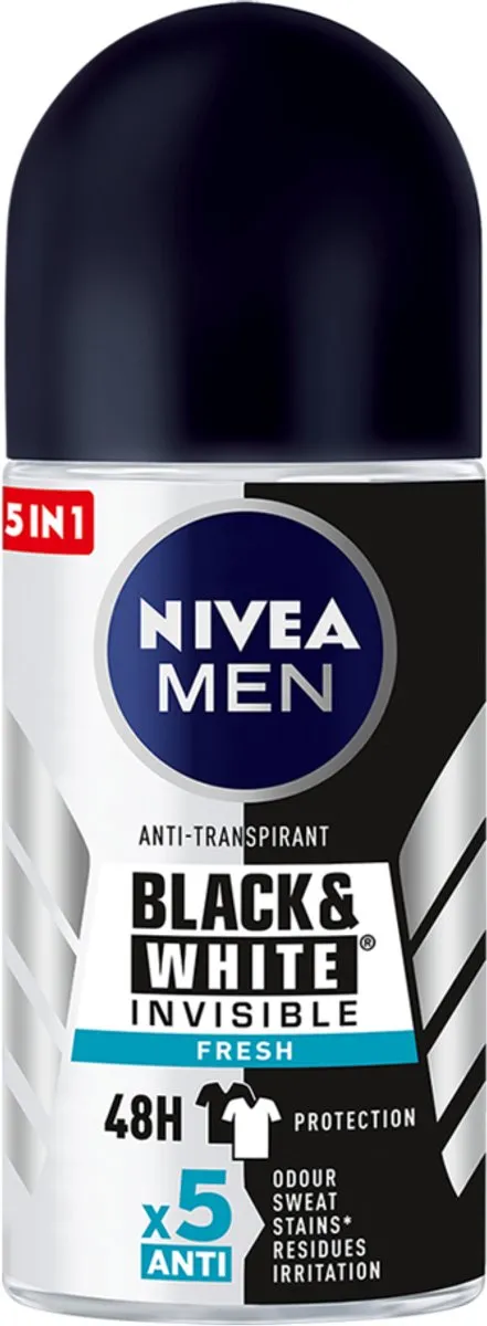 NIVEA Men Black & White Invisible Fresh Deo Roller 50ml