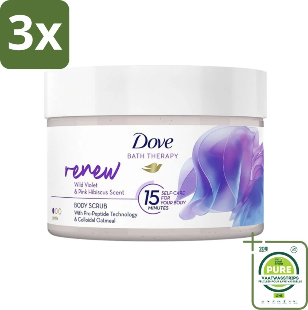 Dove Bath Therapy Renew Bodyscrub Wilde Viooltjes & Roze Hibiscus 885ml