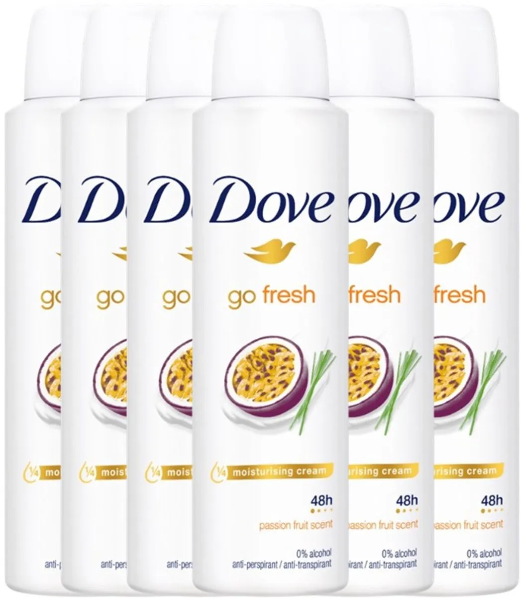 Dove Go Fresh Passievrucht Anti-transpirant Deospray 6x150ml