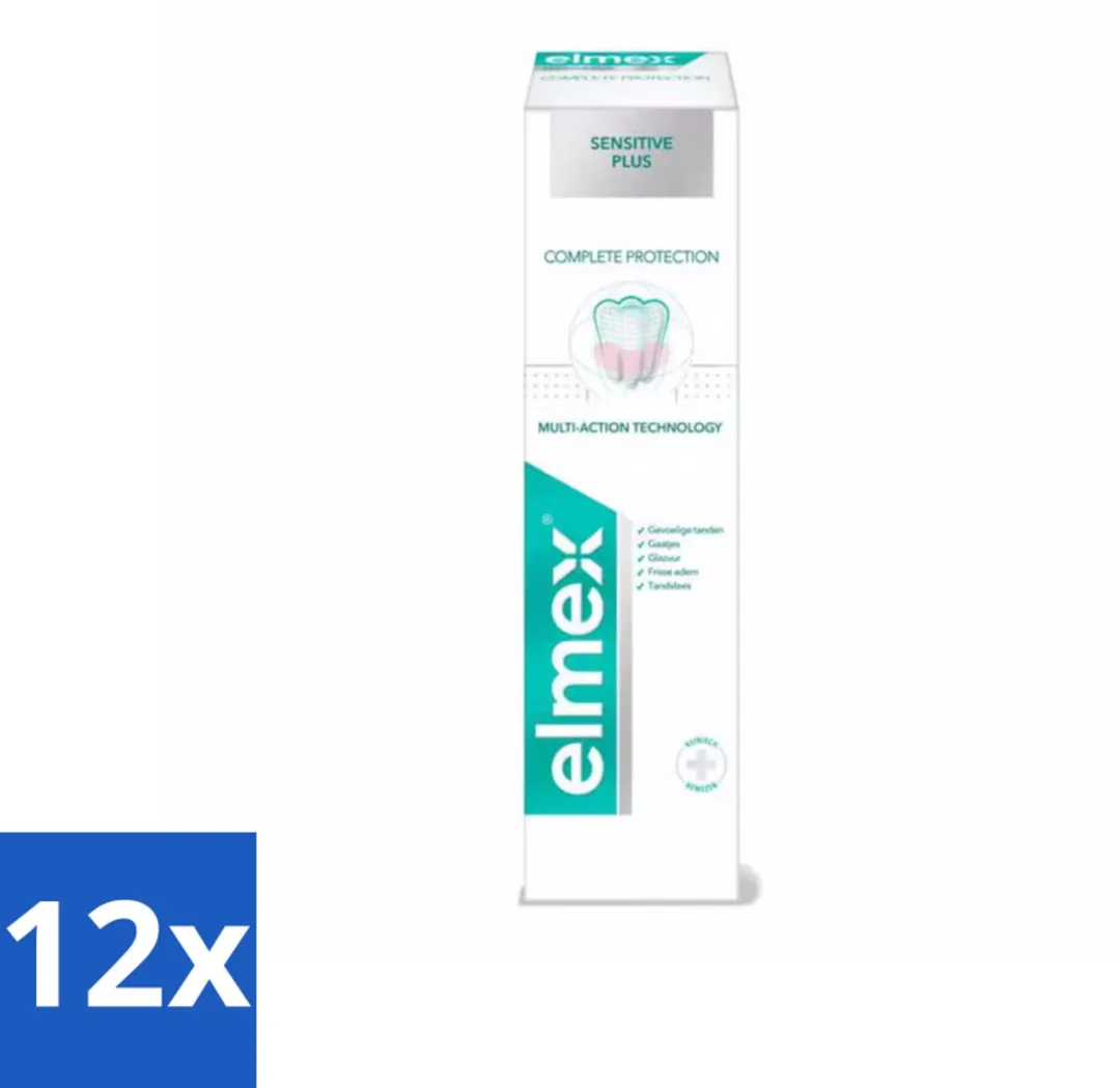 Elmex - Tandpasta - Sensitive Plus - Complete Care - 75 ml - Voordeelverpakking - 12 stuks