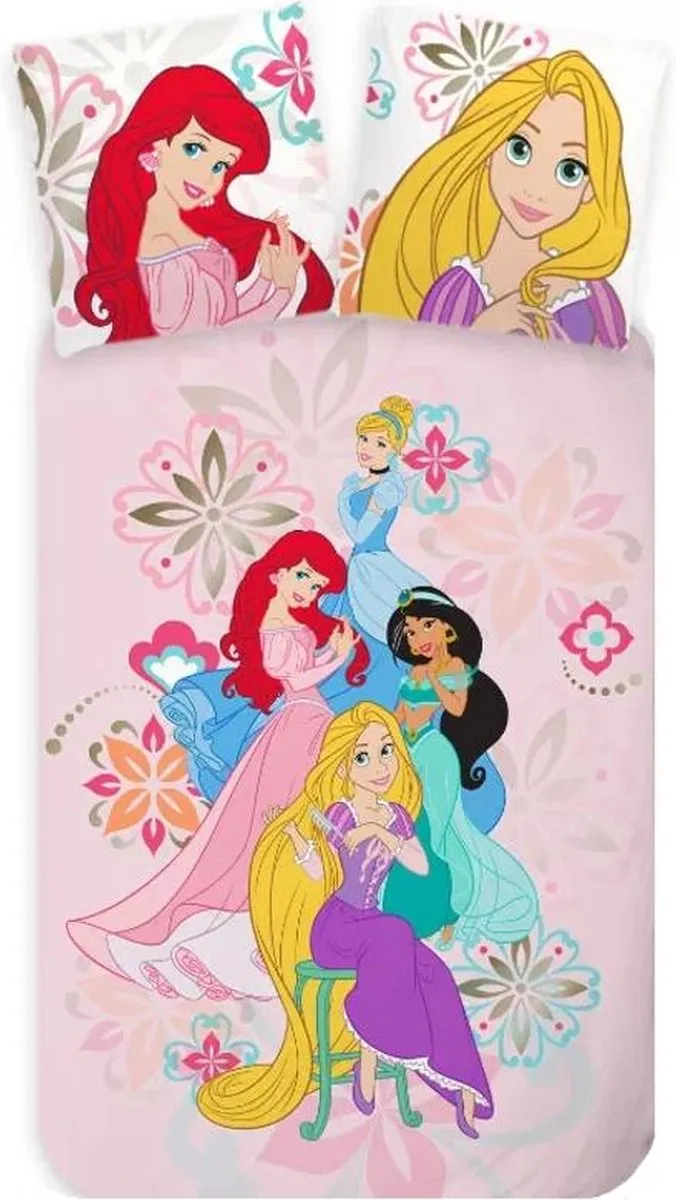 Disney Princess Dekbedovertrek Bloem - 140x200cm - Roze
