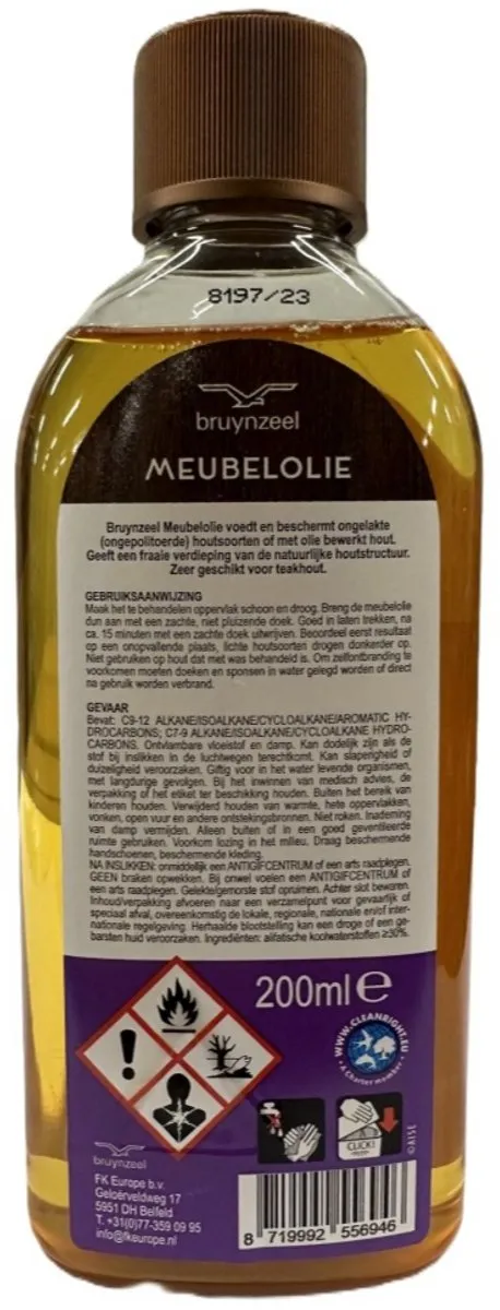 BRUYNZEEL Meubelolie 200ml - Hout - Neutraal