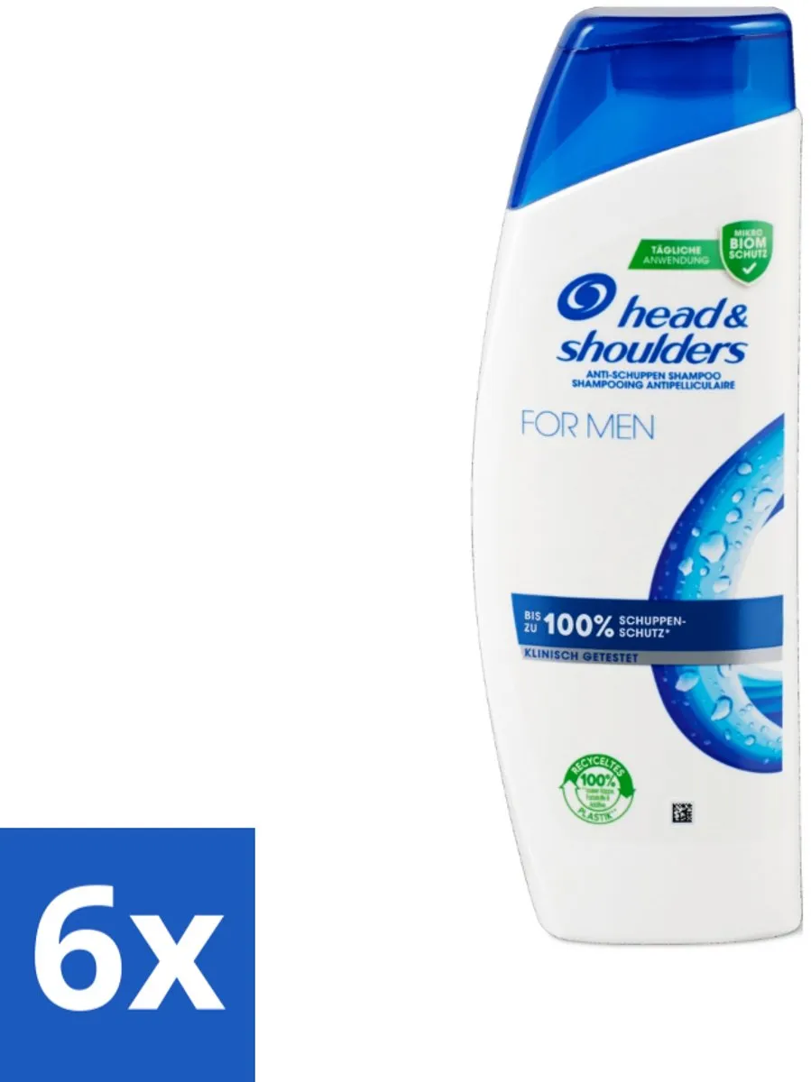 Head & Shoulders Anti-Roos Shampoo For Men 300ml - 6 Stuks