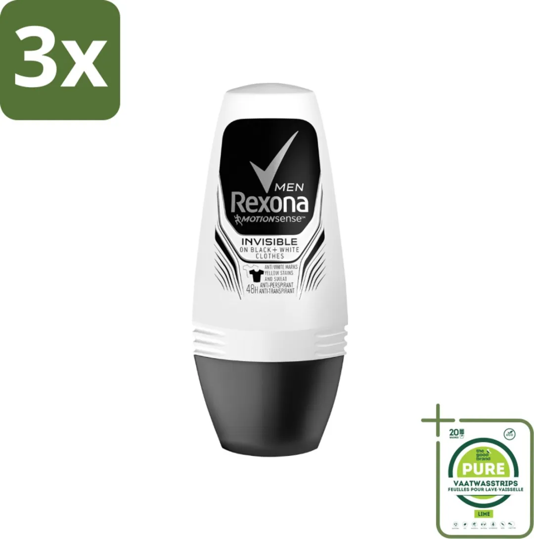 Rexona Men Invisible On Black & White Antitranspirant Roller 150ml