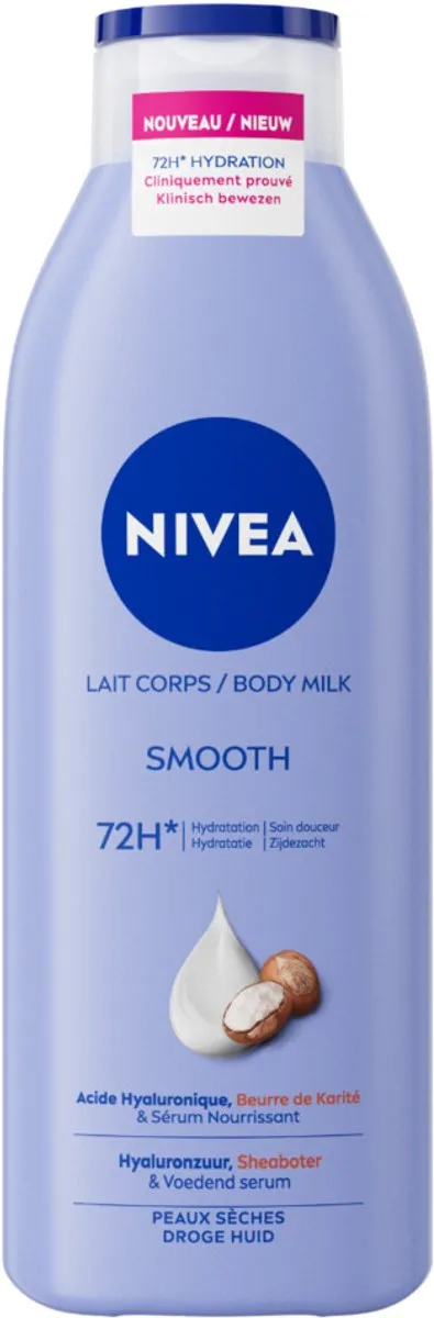 NIVEA Smooth Body Milk Sheaboter 250ml - 5 Stuks