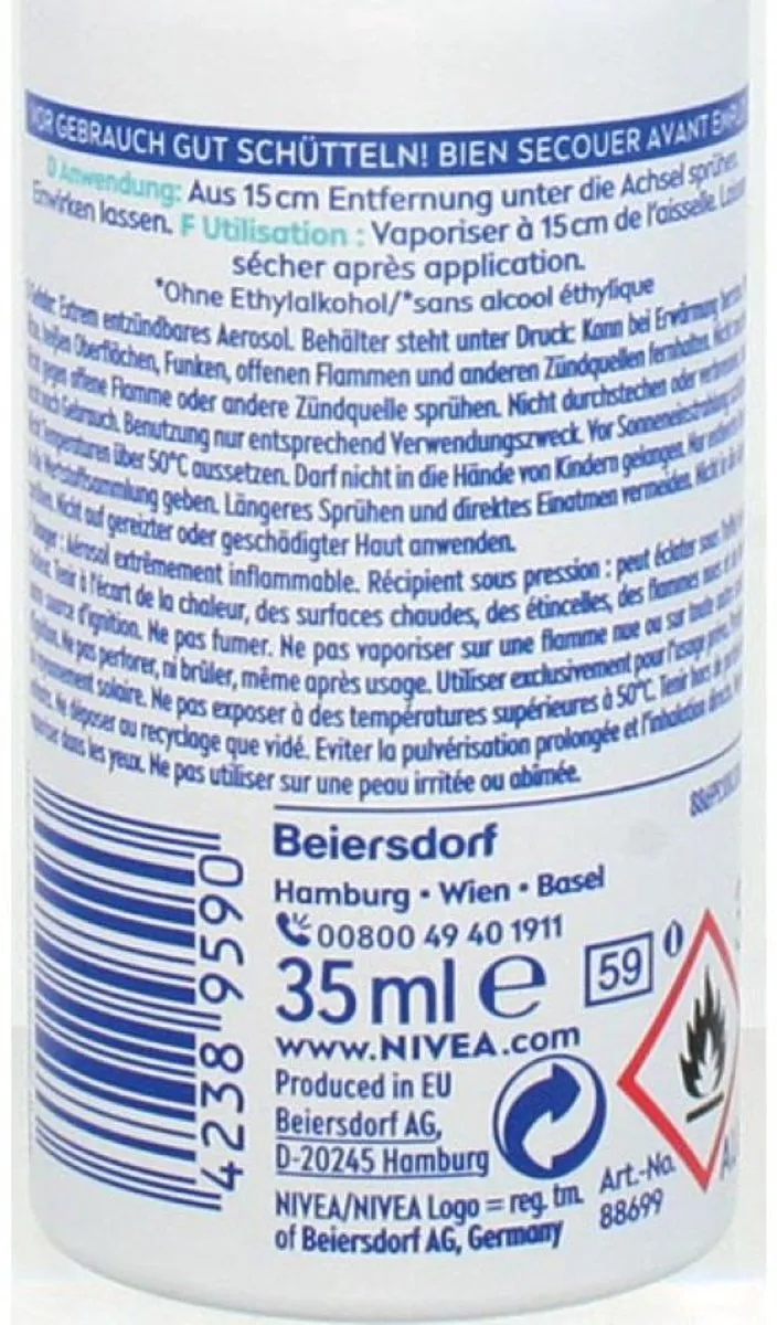 NIVEA Women Dry Active Deodorant 35ml - 4 Stuks