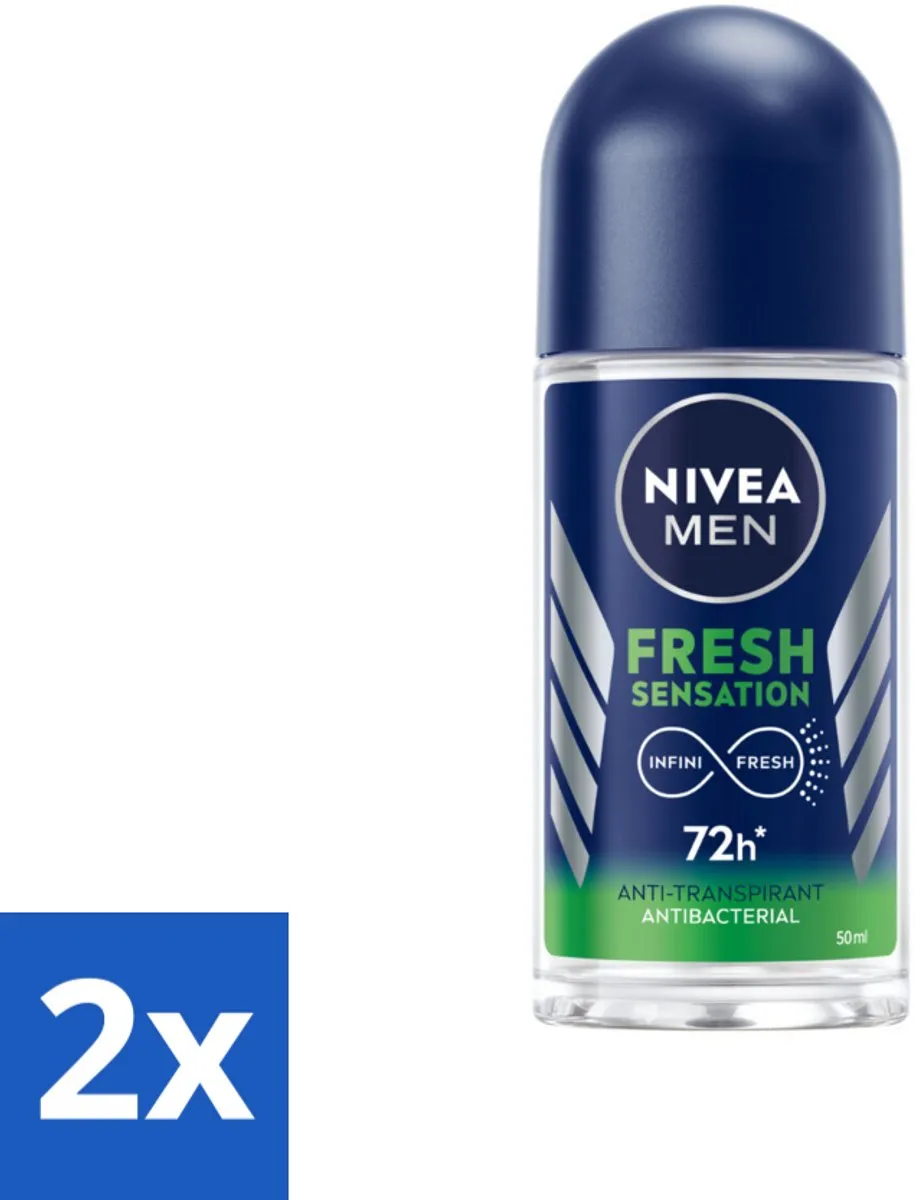 NIVEA MEN Deodorant Roller Fresh Sensation 100ml - 2 Stuks