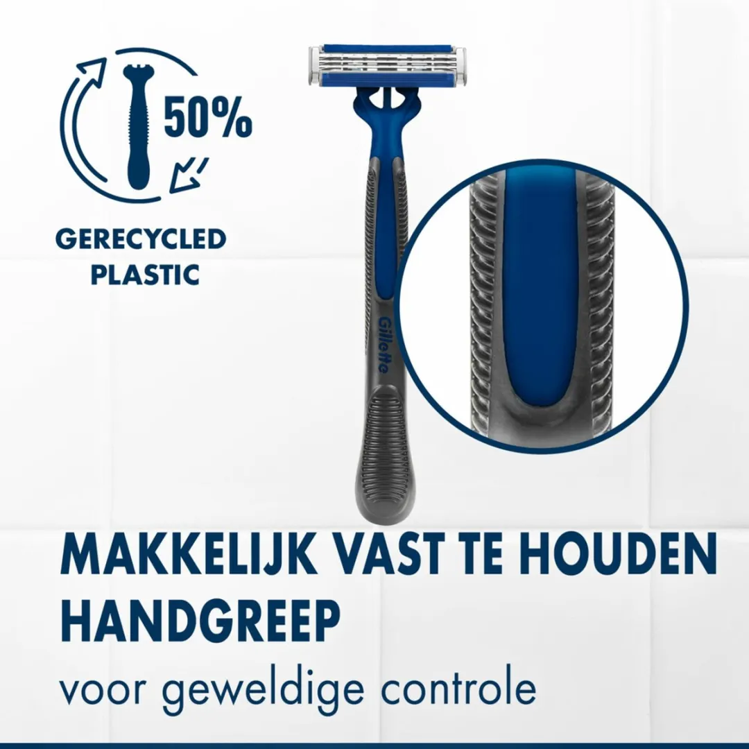 Gillette Blue III Smooth Wegwerpscheermesjes 12 Stuks - Zwart