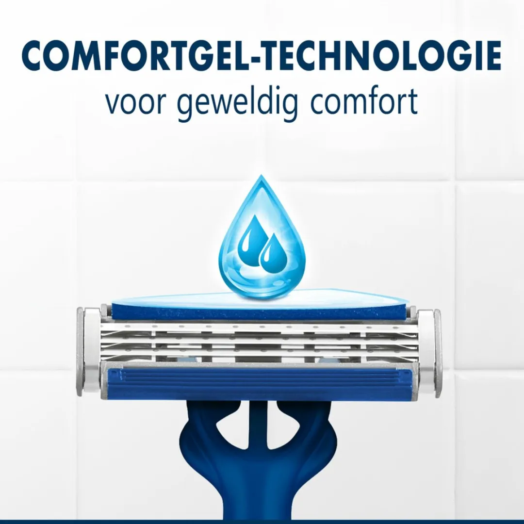 Gillette Blue III Smooth Wegwerpscheermesjes 12 Stuks - Zwart