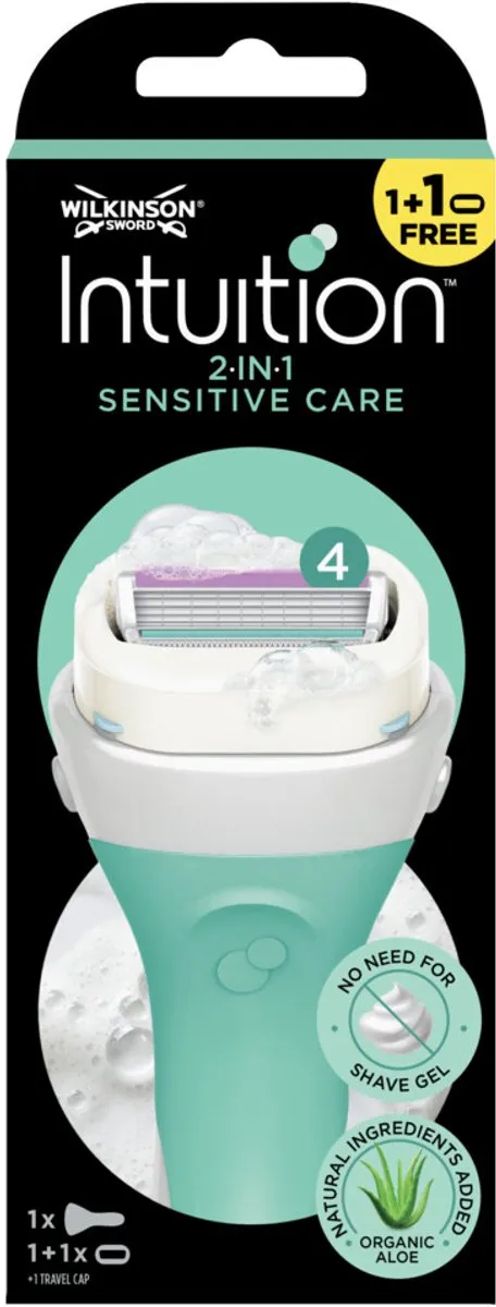 Wilkinson Sword - Scheermes - Intuition Sensitive Care 2-in-1 - Zacht - 1 scheermes - Voordeelverpakking - 6 stuks