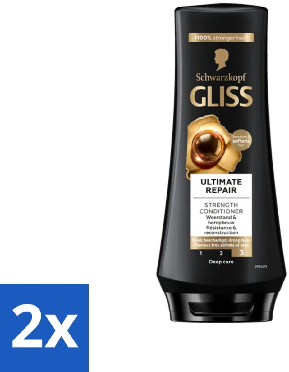 Schwarzkopf Gliss Kur Conditioner Ultiem Herstel 400ml - 2 Stuks